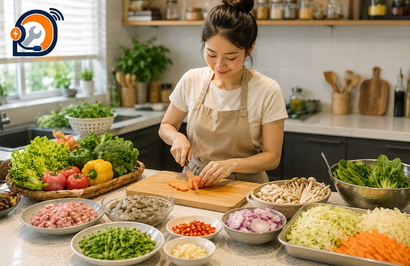 Chuẩn bị nguyên liệu nấu ăn